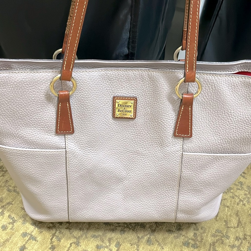 Dooney & Bourke light purple / grayish colored tote. VGUC